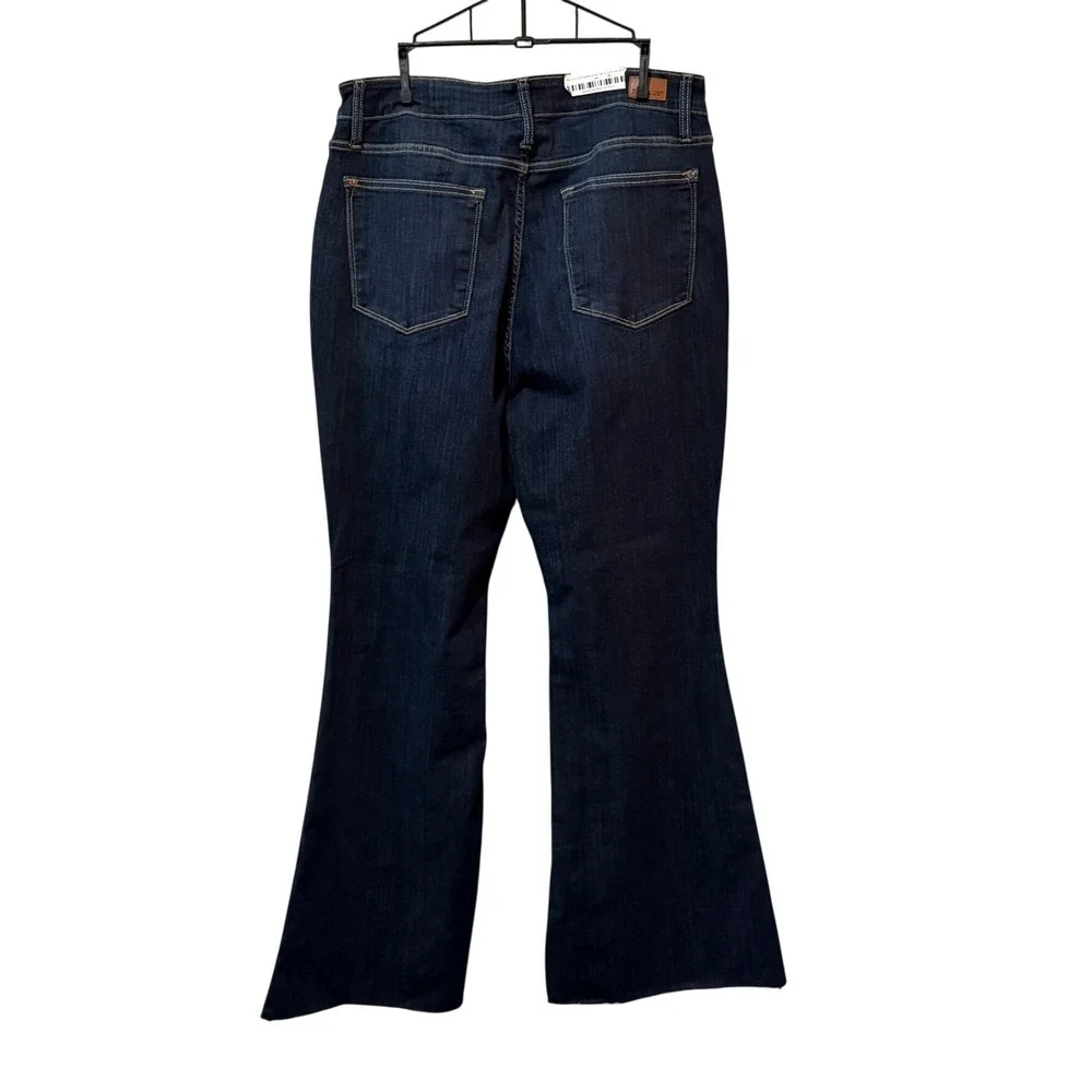 Judy Blue See Ya There Flare Jeans Womens 18W Dark Wash High‎ Waist Raw Hem